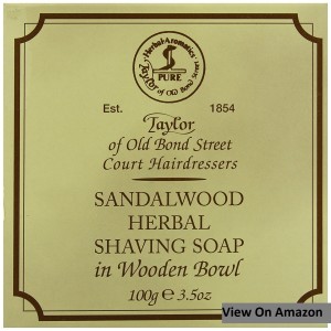 Taylor of Old Bond Street Sandalwood Shaving Soap in a Wooden Bowl 